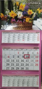 Kalendarz III-dzielny z reklamą 2023r 100szt