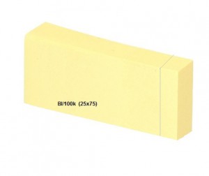 Zakładki, Notes, Bloczek samoprzylepny 25x75 żółty, żółte